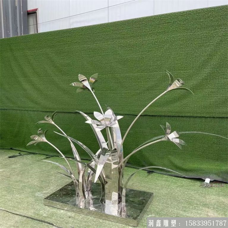 不銹鋼鏡面花朵雕塑,公園擺件花型雕塑